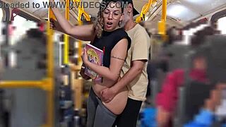 oh man, that slutty student got cumshot on ass in public bus, i couldn't believe it