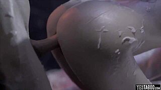 Couple Bent Over by Aliens in Doggystyle Galactic Sex Show