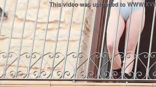 oh god a neighbor caught me spying now he blackmails my skinny latina body into this lingerie vid