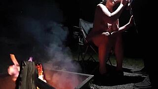 wanna join this curvy couple sucking big tits and cock naked in the forest?