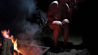 wanna join this curvy couple sucking big tits and cock naked in the forest?