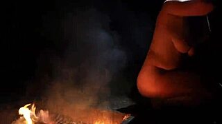 wanna join this curvy couple sucking big tits and cock naked in the forest?