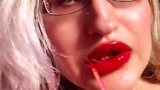 Perfect Red Lip Gloss Lips Lipstick Fetish Findom Goaldigger