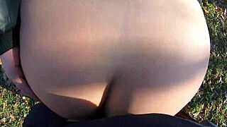 whoa almost caught outdoors... curvy latina milf deepthroats then rides wet pussy 😏