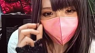 masked beauty crossdresses and masturbates on cam solo