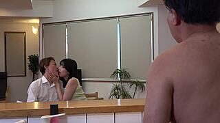 wife makes cuckold husband watch her cheat while controlling his ejaculation with chastity belt