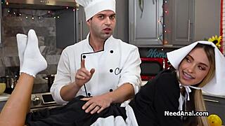 i'm the assistant getting my ass pounded by this lucky chef in the kitchen