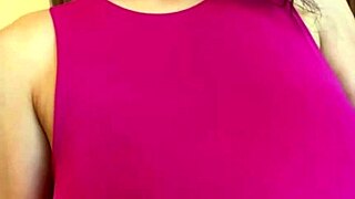 stepmother milks her big natural tits while sucking outdoors like horny milf wife