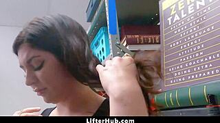 Hey teen shoplifter officer's tool checks deep in your tight vaginal cavity now