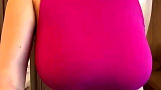 stepmother milks her big natural tits while sucking outdoors like horny milf wife