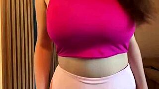 stepmother milks her big natural tits while sucking outdoors like horny milf wife