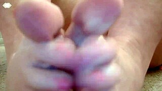 what is hotter to see my sexy slender feet or my pink shaved pussy you dont have to choose you get both