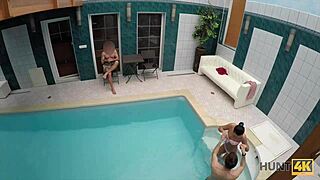 Why pick up this Czech brunette teen for cash sex when her private poolside fuck looks so real?