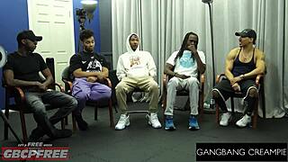 omg riley moon's 1st gangbang creampie her pussy overflows with sloppy cum deepthroats everywhere 💦🍆