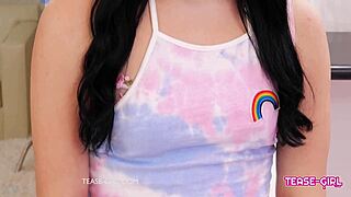 Ever wonder how this brunette teen pornstar handles daddy's interview and swallow?