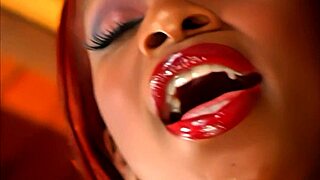 Watch her suck that big cock in lingerie till facial cumshot rocks her shaved pussy!