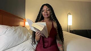 Reading With Eva Paker Turns Into Petite Milf Neighbor Flashing Her Uncensored Pussy