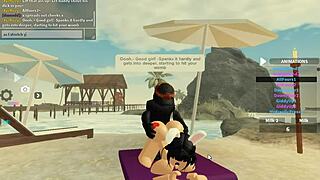 A slut rides monster cocks while shaking her wet ass in wild Roblox sex