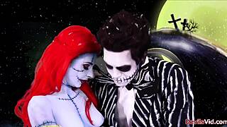 sexy joanna angel rockin nightmare before christmas parody suckin monster cock deep