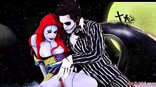 sexy joanna angel rockin nightmare before christmas parody suckin monster cock deep