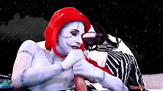 sexy joanna angel rockin nightmare before christmas parody suckin monster cock deep
