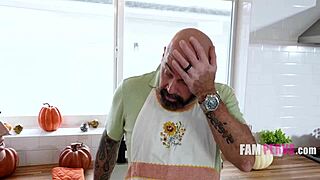 Step Papa's Perverted Pumpkin Feast - Violet Gems Sucks Cock In Kitchen?