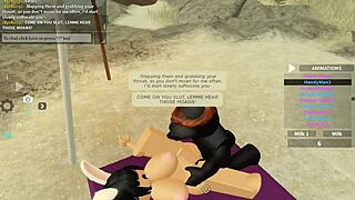 A slut rides monster cocks while shaking her wet ass in wild Roblox sex