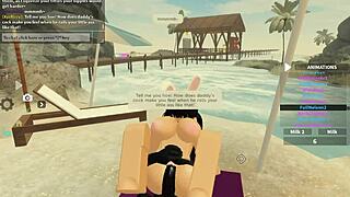 A slut rides monster cocks while shaking her wet ass in wild Roblox sex