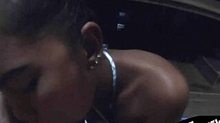 petite thai girlfriend sucks my cock on balcony then swallows cum