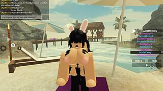 A slut rides monster cocks while shaking her wet ass in wild Roblox sex
