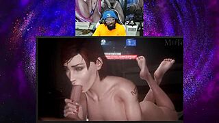 juri han blows femshep as widowmaker cowgirl fucks tight!