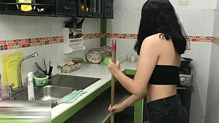 stepsister craves stepbro's cock bending over for creampie doggystyle riding