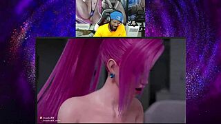 juri han blows femshep as widowmaker cowgirl fucks tight!