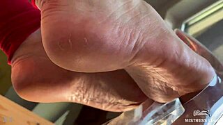 bare feet dangling see-through high heels super closeup foot tease... 👠✨