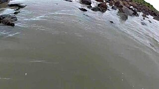 WOW! MATTOS COUPLE POUNDS HOT BEACH PUSSY OUTDOOR DOGGY ORGASM FACING THE SEA!