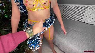 WOW this high quality fuck doll Amelie Dubon takes creampie doggystyle so real!