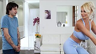 Mature stepmom seduces young 18+ stepson into condom-free anal riding taboo