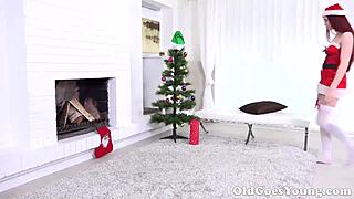old neighbor man devours young shaved pussy bent over pro style