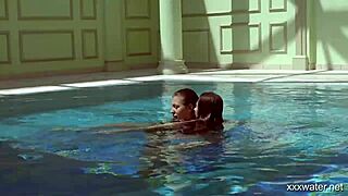 Serbian and russian lesbos get wet underwater in shower