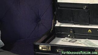 spunky mouthed masseuse teases clients with her lively chatter and skilled hands