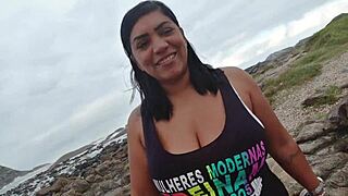 WOW! MATTOS COUPLE POUNDS HOT BEACH PUSSY OUTDOOR DOGGY ORGASM FACING THE SEA!