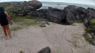 WOW! MATTOS COUPLE POUNDS HOT BEACH PUSSY OUTDOOR DOGGY ORGASM FACING THE SEA!