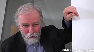 old neighbor man devours young shaved pussy bent over pro style