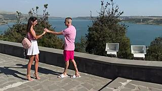 A stranger lures couple with tea into bi threesome pounding ass and pussy together
