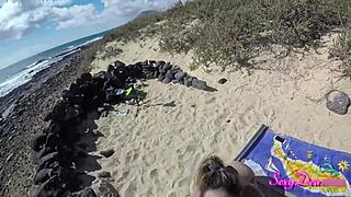 sexydeas heats up beach with spicy pov doggystyle pounding