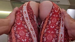fucking my curvy cleaner lady milf in leggings for extra tip squirting creampie pov