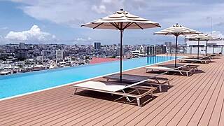 Okinawa hibiscus flower nipples tease in sleepy fuck 😍💦