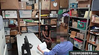 doggy pounding sexy ebony teen 18+ but why'd she steal from the store??