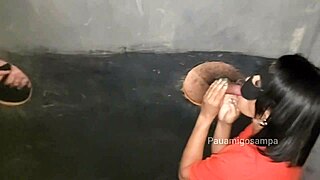 Wanna see my naughty wife suck and fuck strangers at the gloryhole?