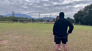 wife strips naked in field fingers pussy offers ass publicly? 